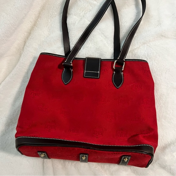 Red Dooney & Bourke Logo Black Trim Satchel - Picture 3 of 10
